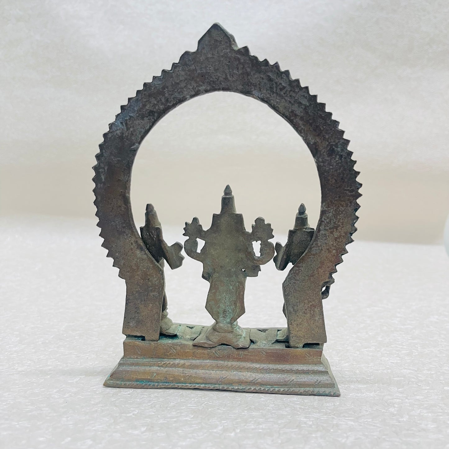 Aged Bronze Vishnu Statue with Sridevi And Bhudevi