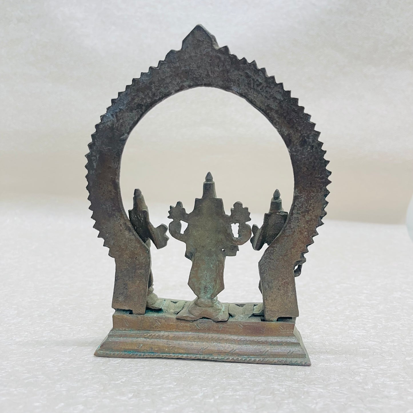 Aged Bronze Vishnu Statue with Sridevi And Bhudevi