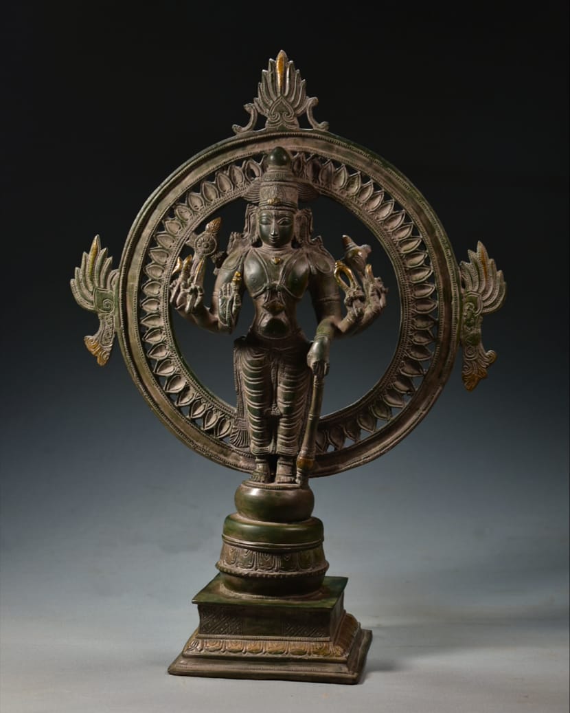 Very Fine Brass Standing Vishnu Hindu God