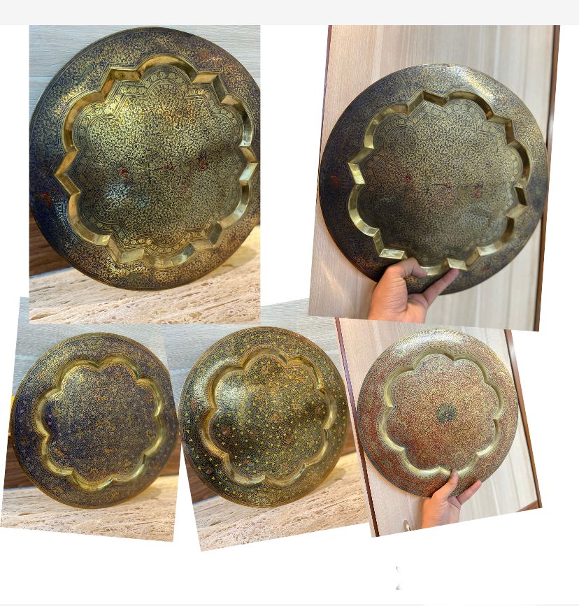 Handmade Meenakari Brass Wall Decorative Plates 14" inches
