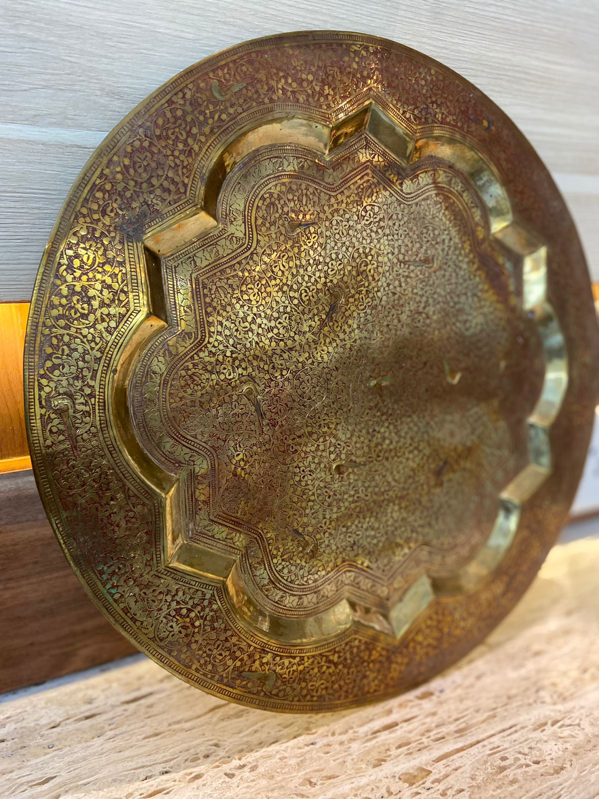 Meenakari Brass Plates 14" inches | Home Decor | Unique Art - KhatiJi