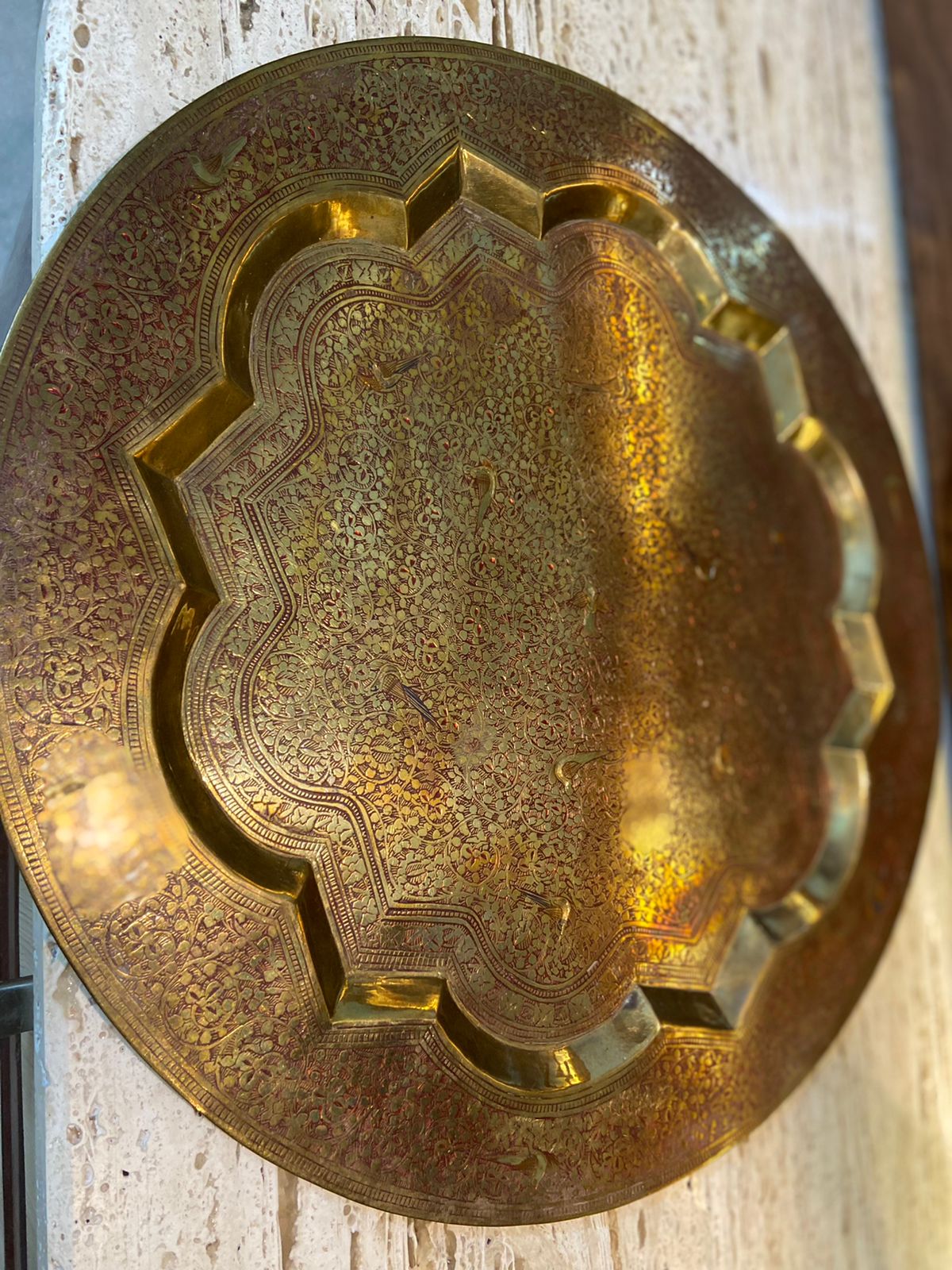 Meenakari Brass Plates 14" inches | Home Decor | Unique Art - KhatiJi
