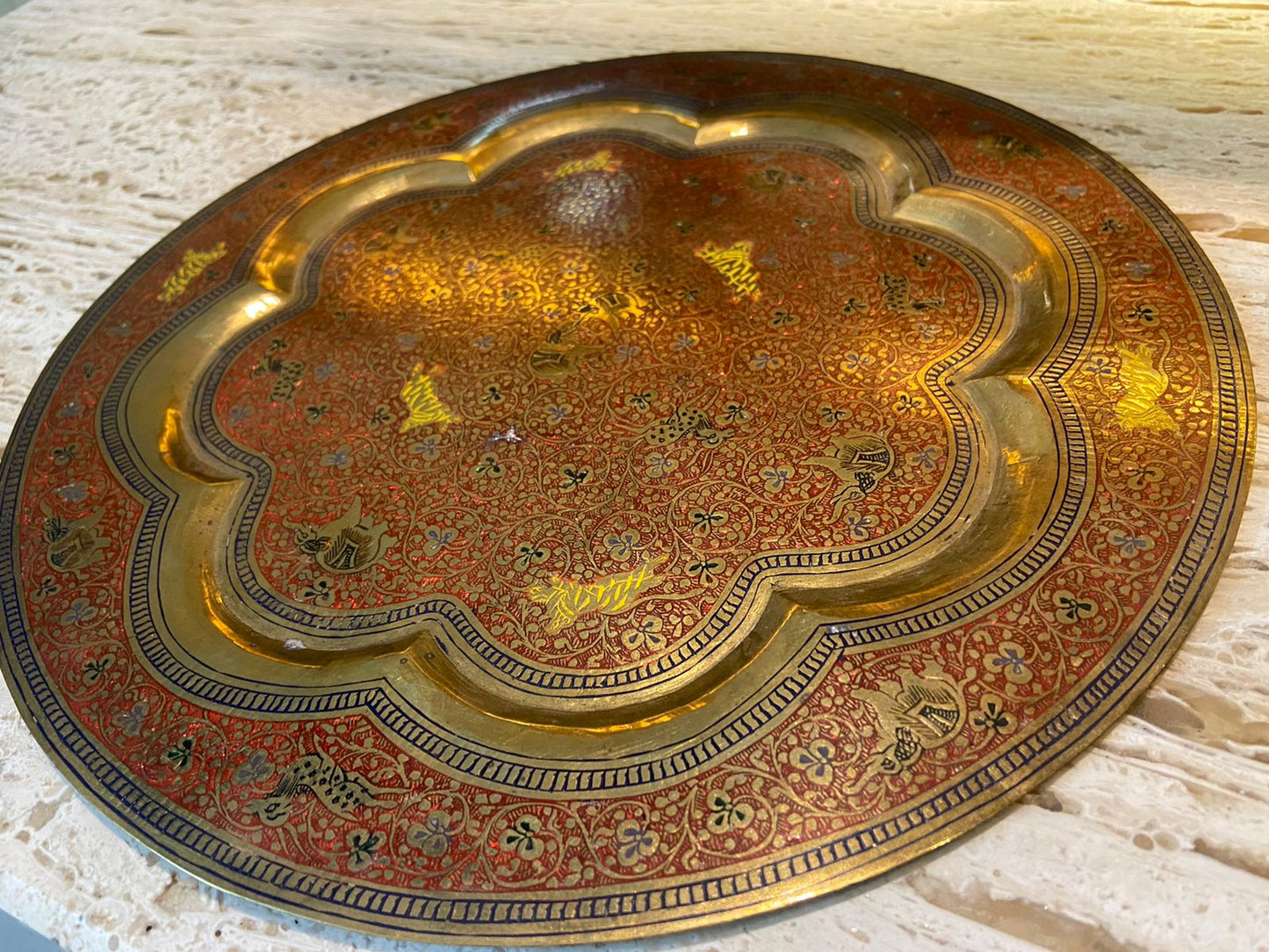 Meenakari Brass Plates 10" inches | Home Decor | Unique Art - KhatiJi