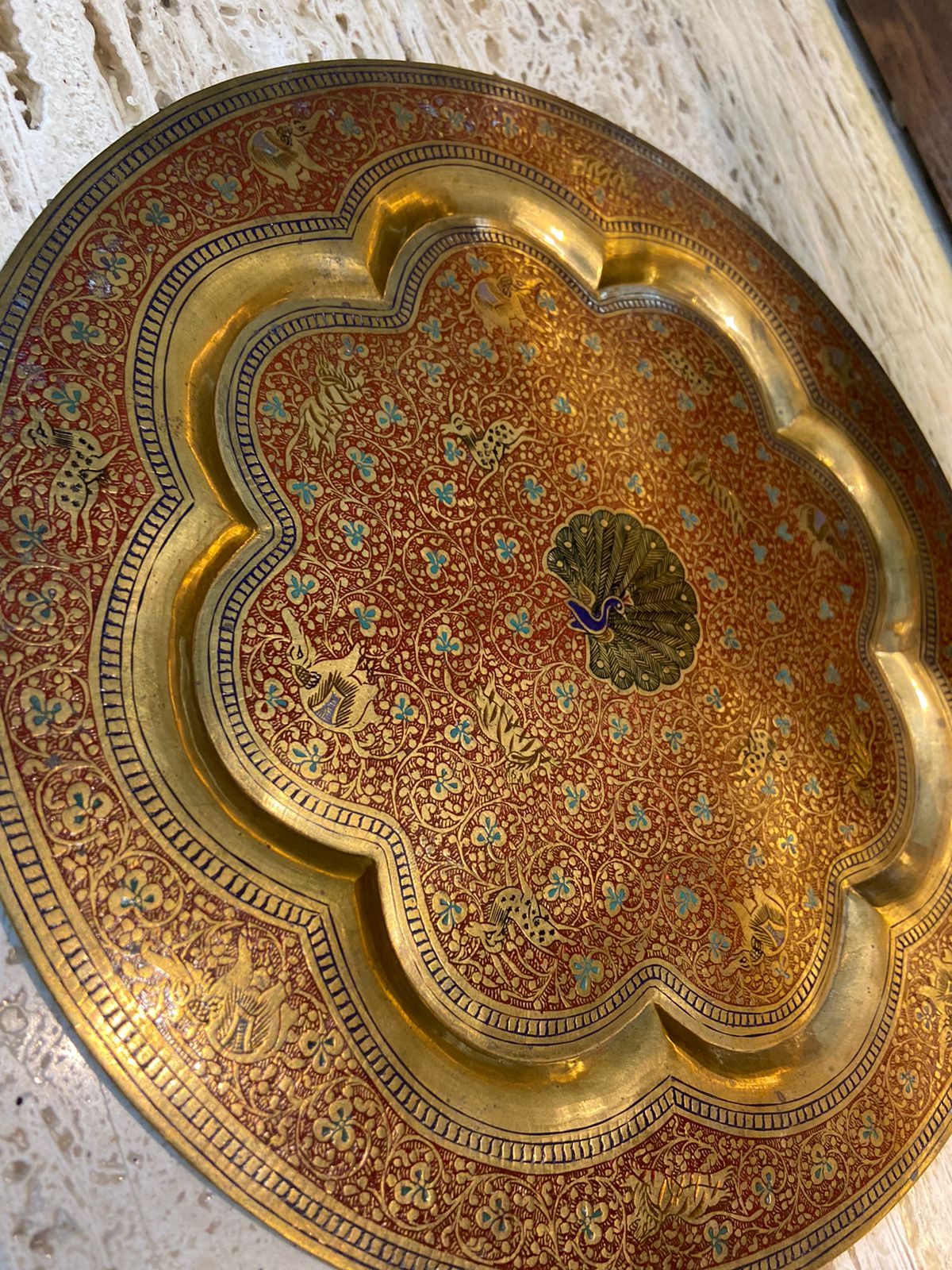 Meenakari Brass Plates 10" inches | Home Decor | Unique Art - KhatiJi