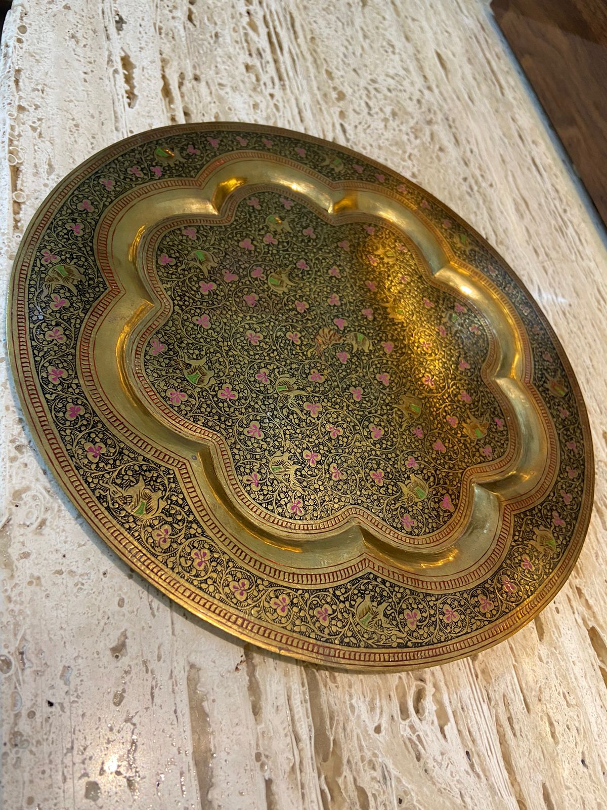 Meenakari Brass Plates 10" inches | Home Decor | Unique Art - KhatiJi