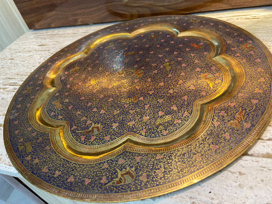 Meenakari Brass Plates 14" inches | Home Decor | Unique Art - KhatiJi