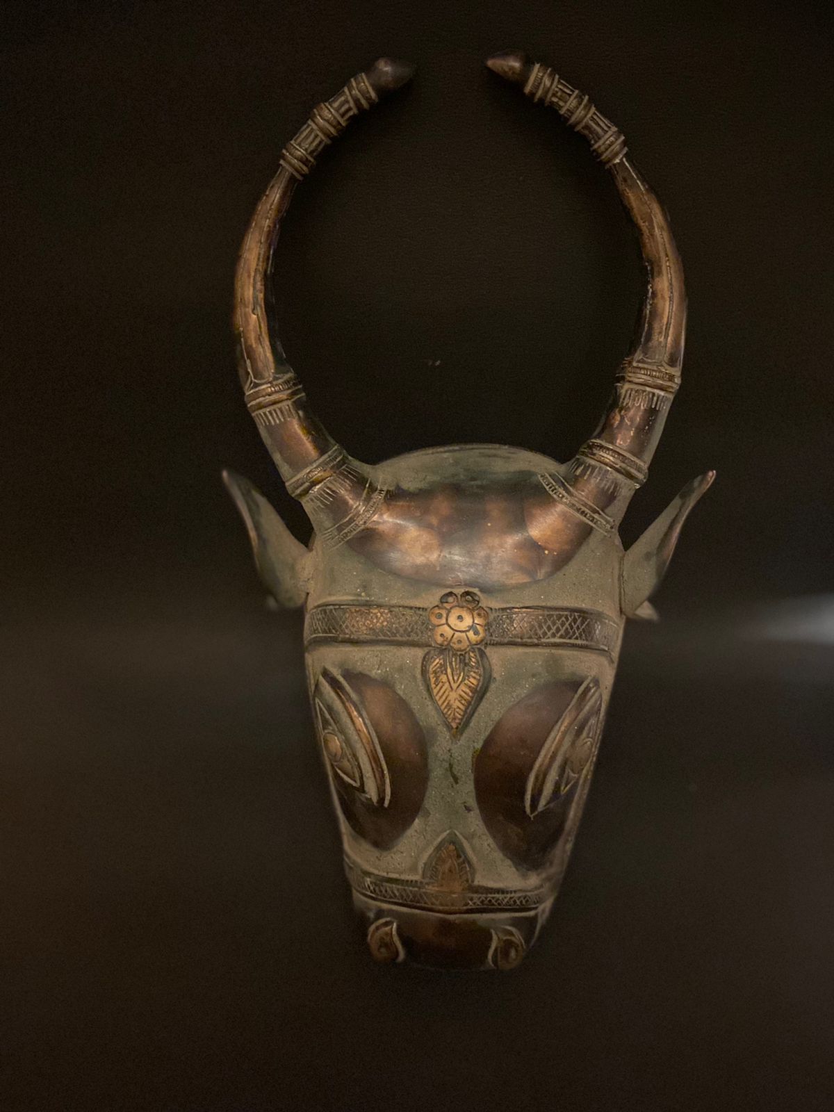 Vintage Rare Bronze Nandi Wall Hanging - KhatiJi