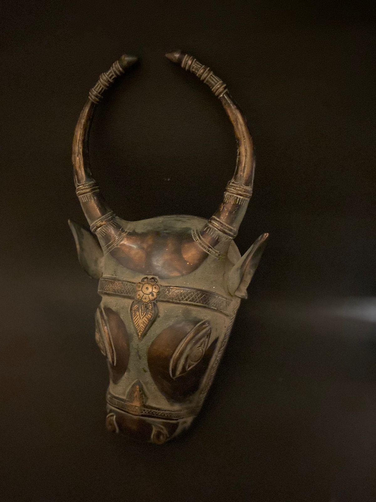 Vintage Rare Bronze Nandi Wall Hanging - KhatiJi