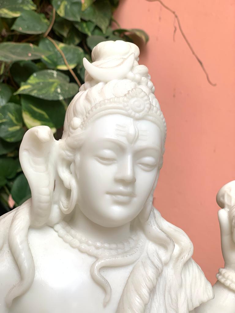 Very Fine Large Marble Dust Shiva Statue - KhatiJi