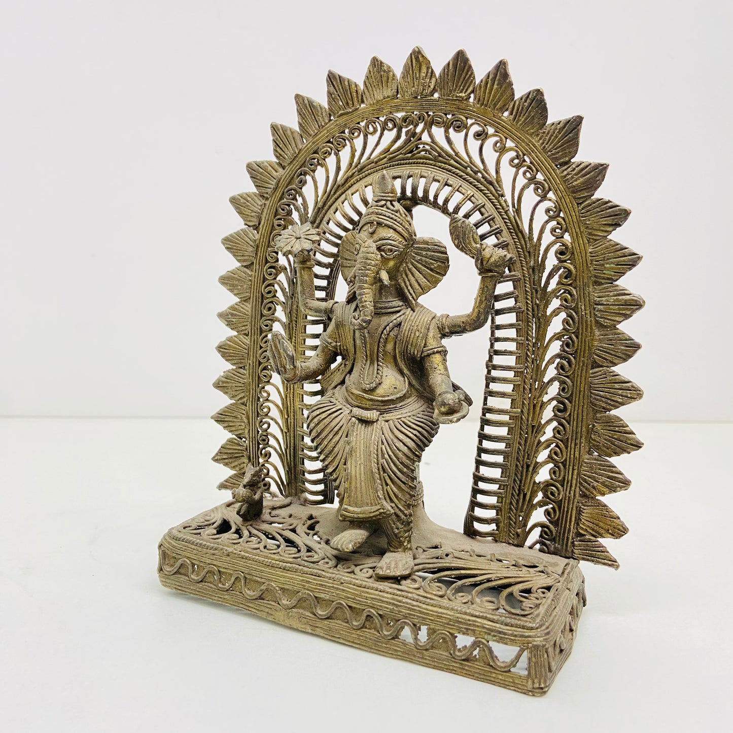 Seated brass Ganesha