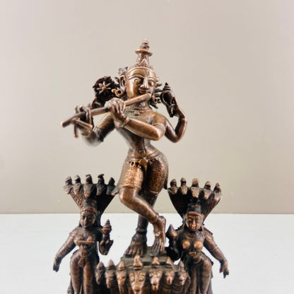 Kalinga Narthana Krishna made of copper