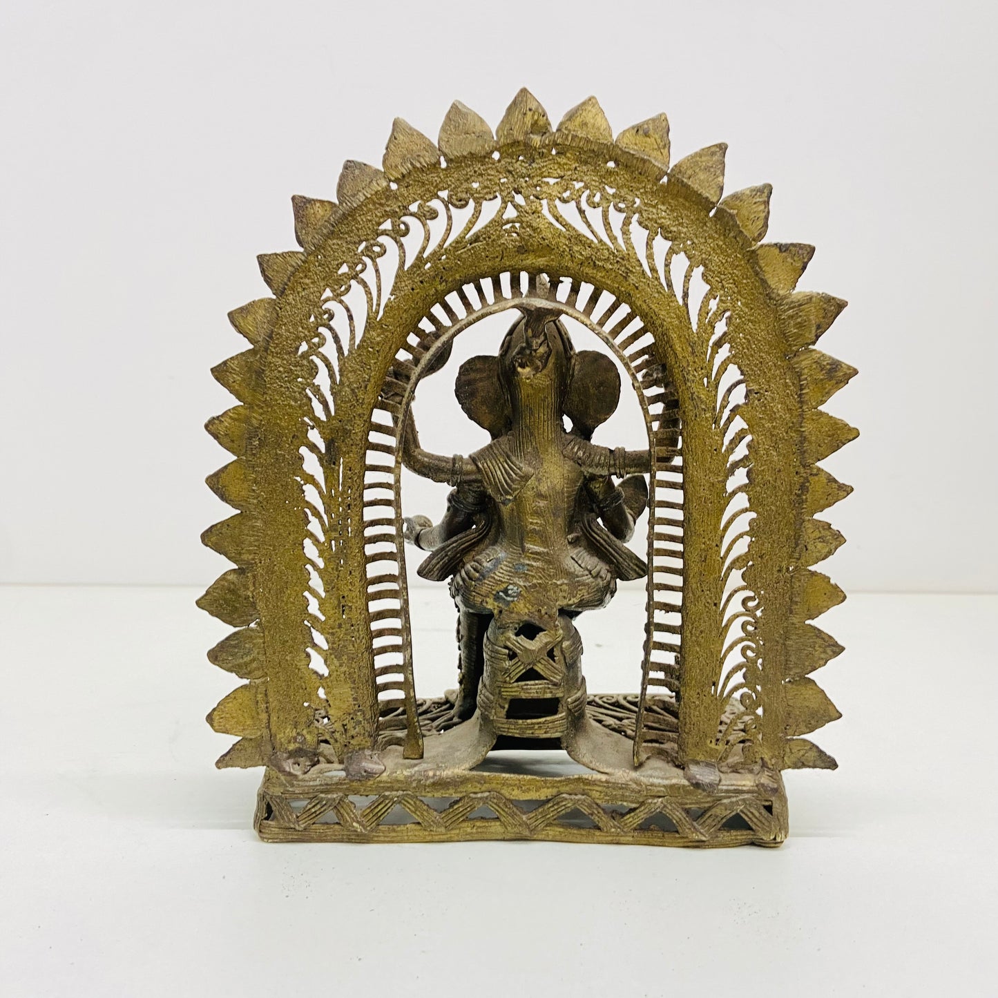 Seated brass Ganesha