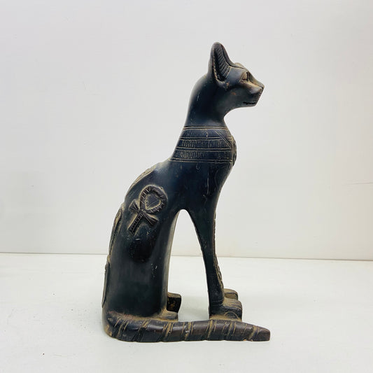 Vintage wooden Egyptian goddess Bastet cat