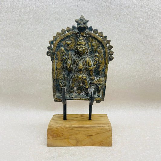 Antique Brass Veerabhadra plaque or Virabhadra Plaque