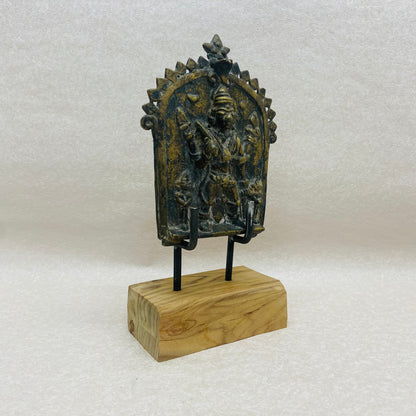 Antique Brass Veerabhadra plaque or Virabhadra Plaque