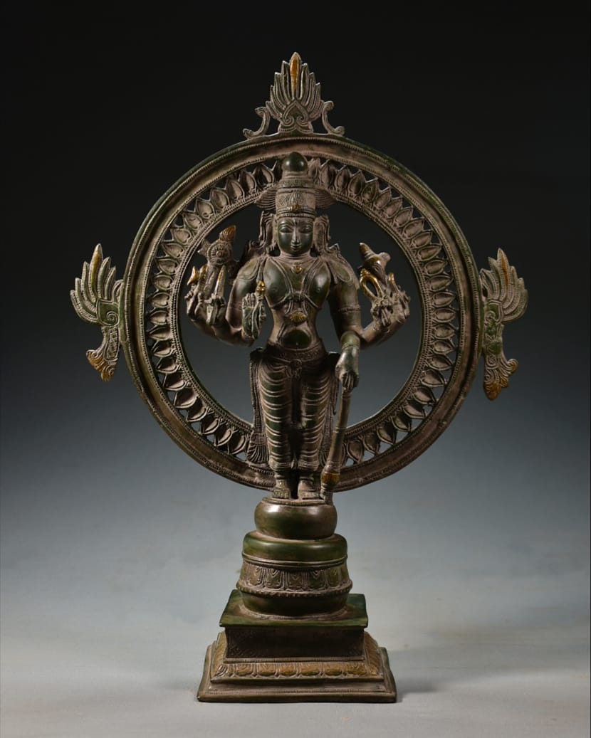 Very Fine Brass Standing Vishnu Hindu God