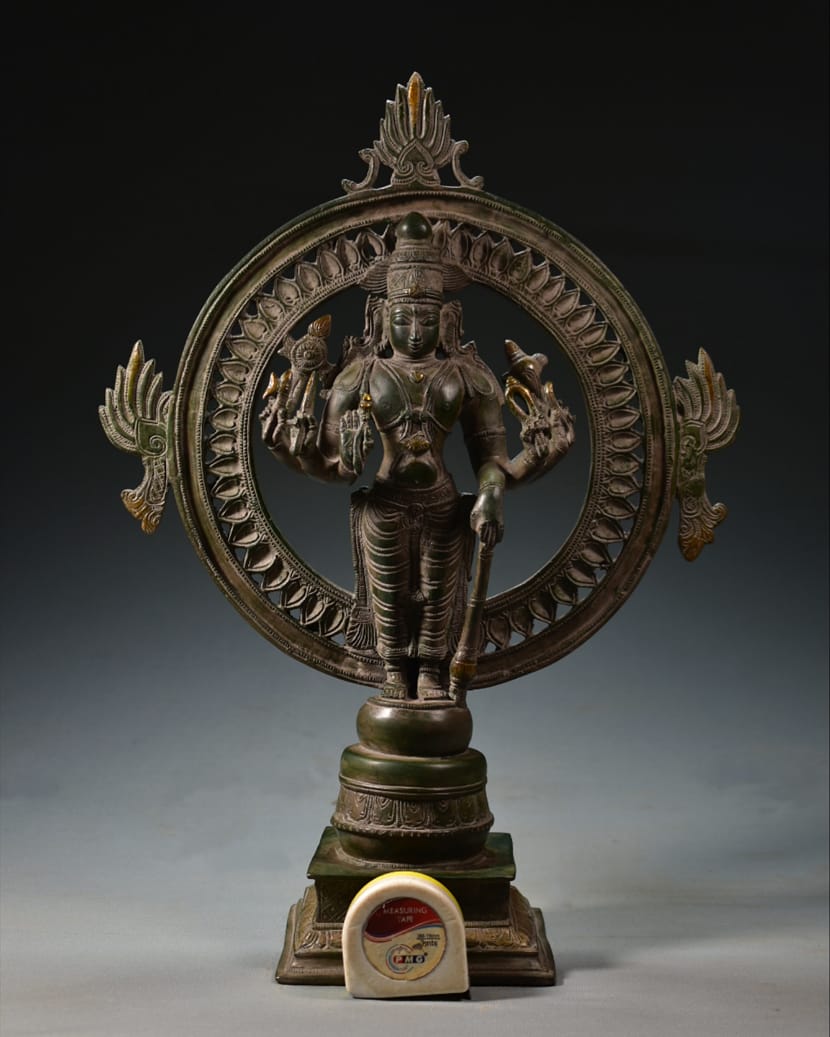 Very Fine Brass Standing Vishnu Hindu God
