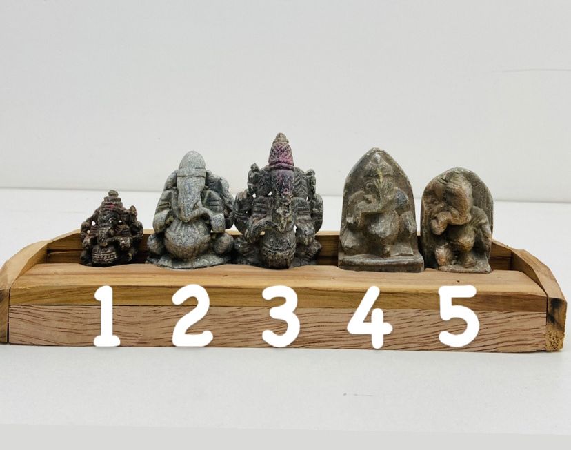 Set of Five piece Stone Ganesha Sculpture