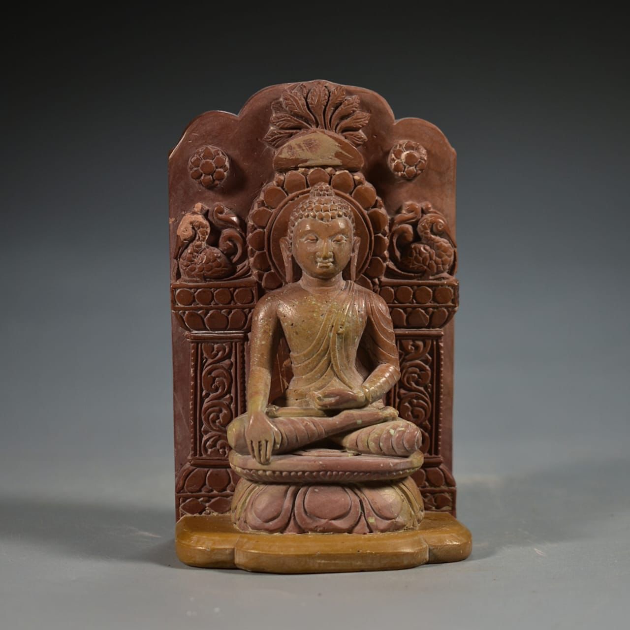 Handcarved Stone Seated Buddha