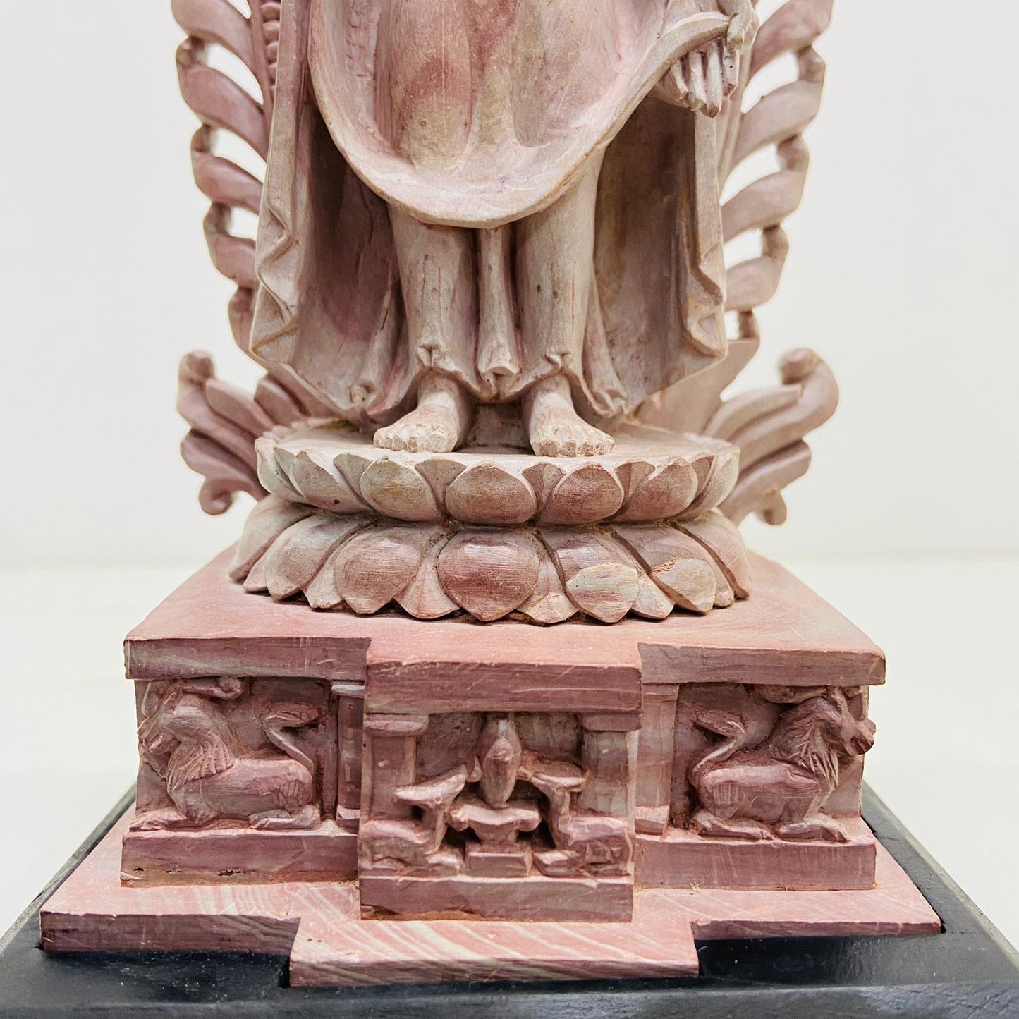 Handcarved standing stone buddha svulpture