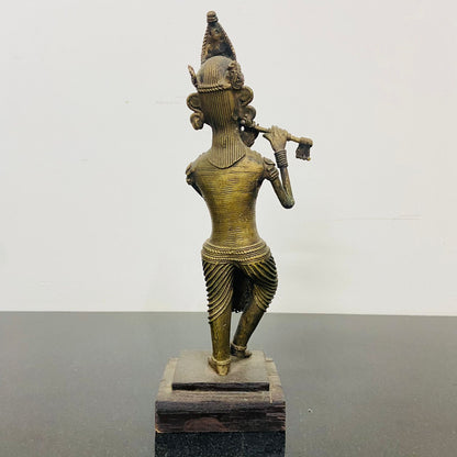 Handmaded Tribal art ( Dokhra art ) shri krishna, krishna statue, krishna idol, brass krishna idol