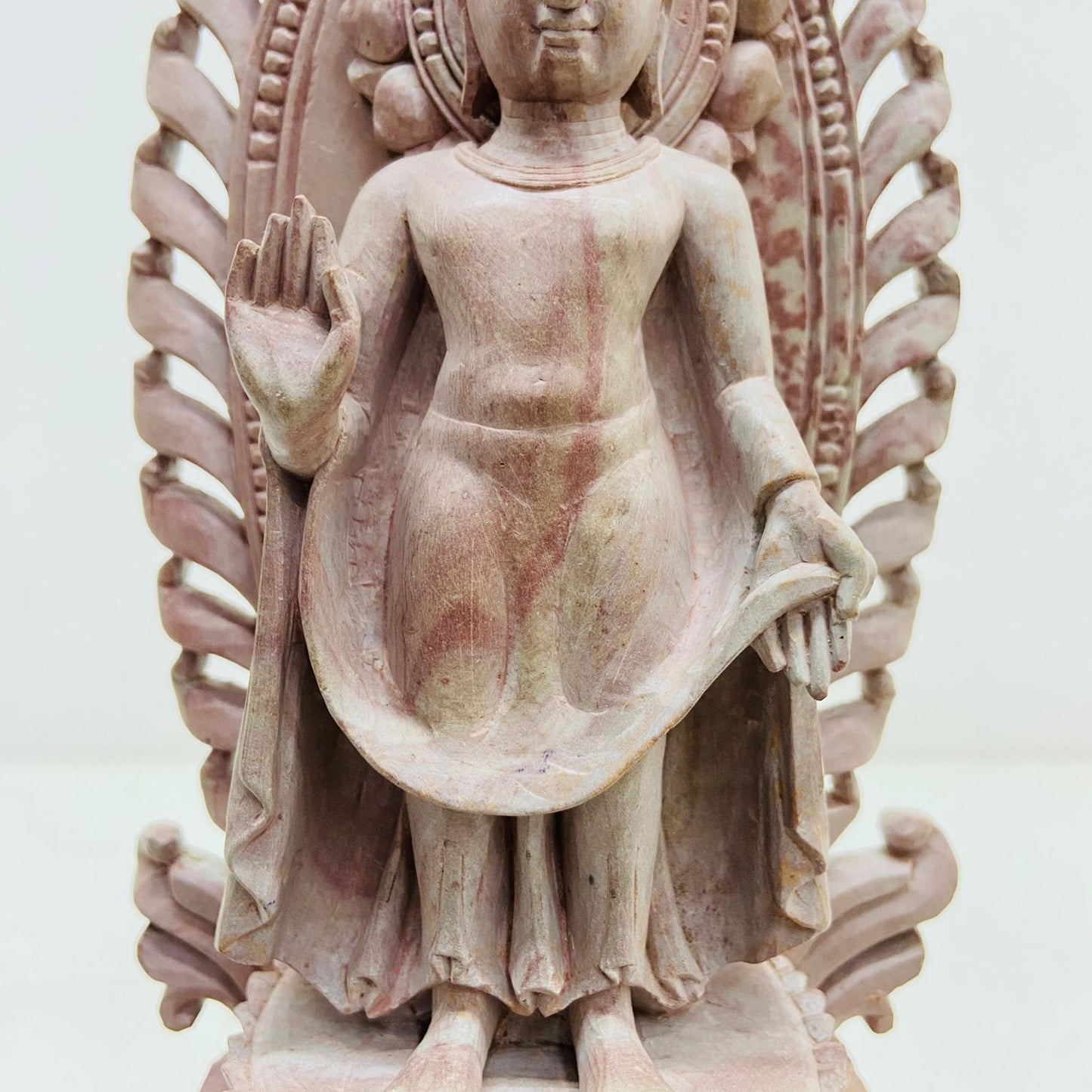 Handcarved standing stone buddha svulpture