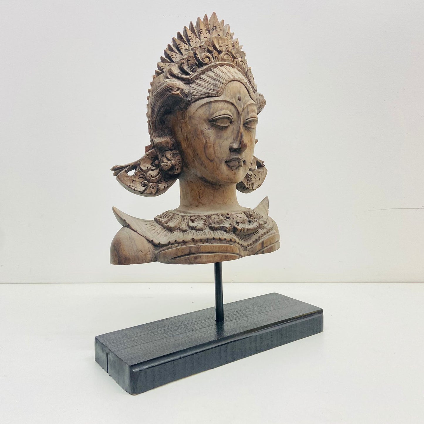 Wooden Apsara Bust With pedestal