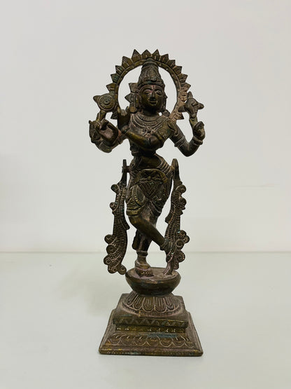 Aged Brass Krishna Standing