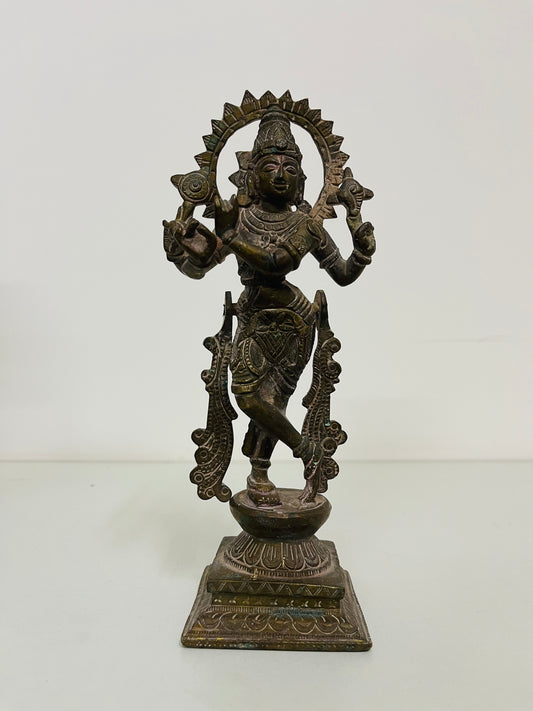 Aged Brass Krishna Standing