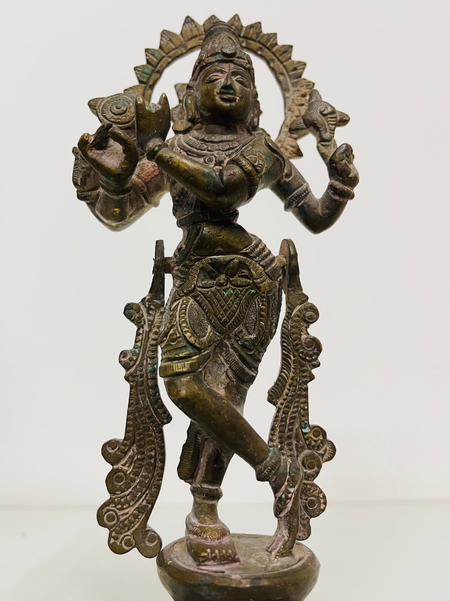 Aged Brass Krishna Standing
