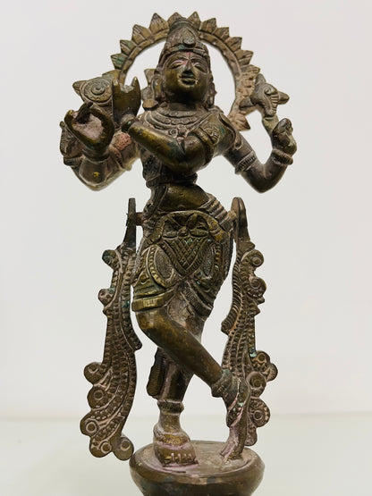 Aged Brass Krishna Standing