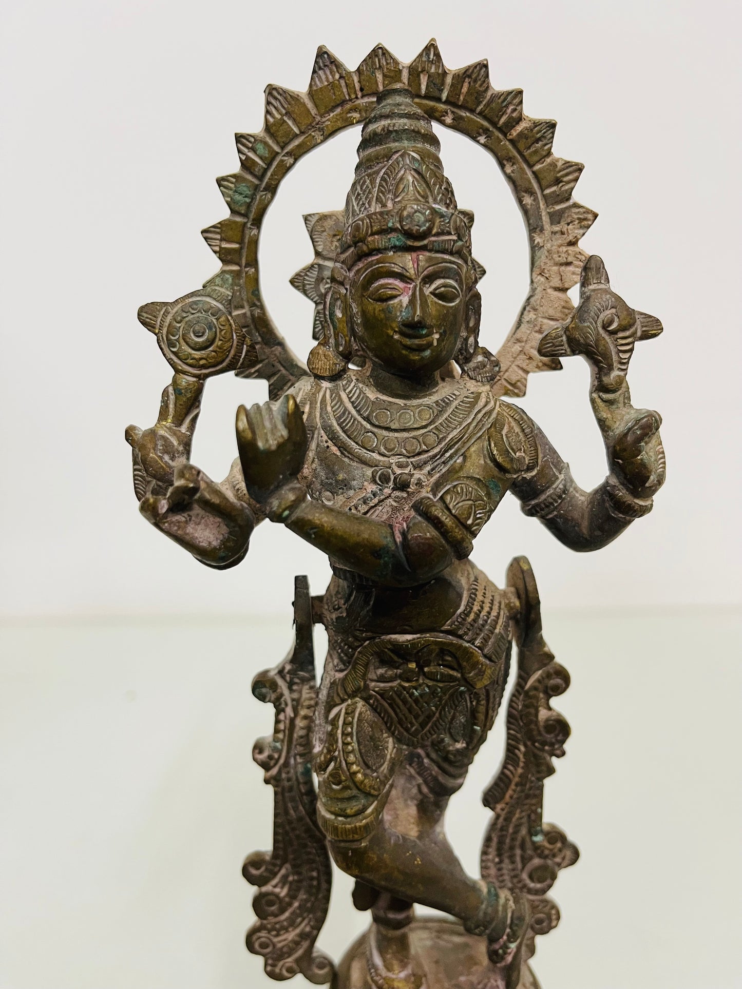 Aged Brass Krishna Standing