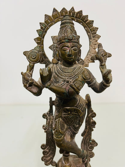 Aged Brass Krishna Standing