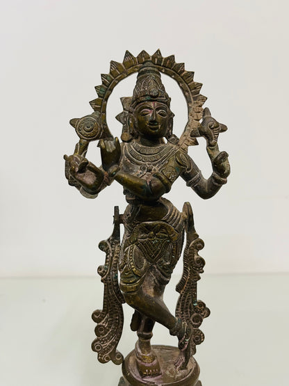 Aged Brass Krishna Standing