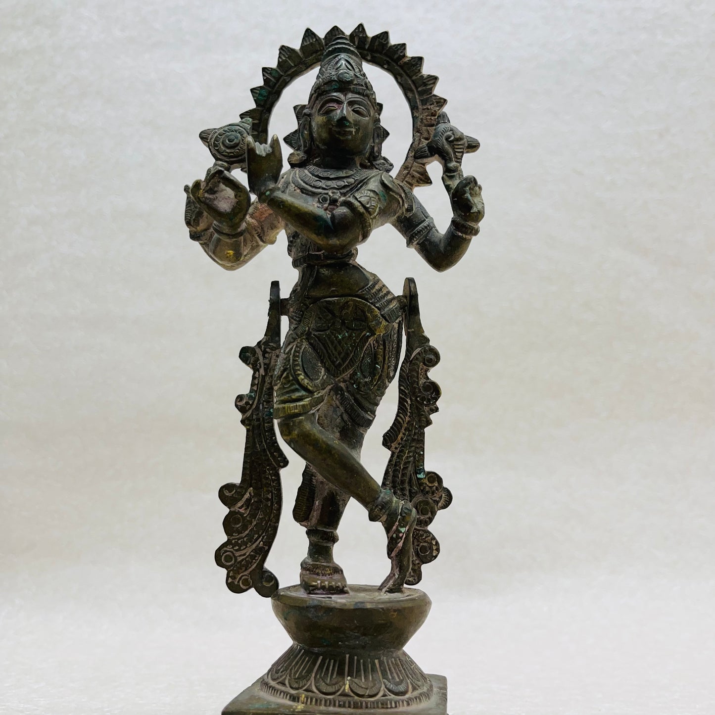 Aged Brass Krishna Standing