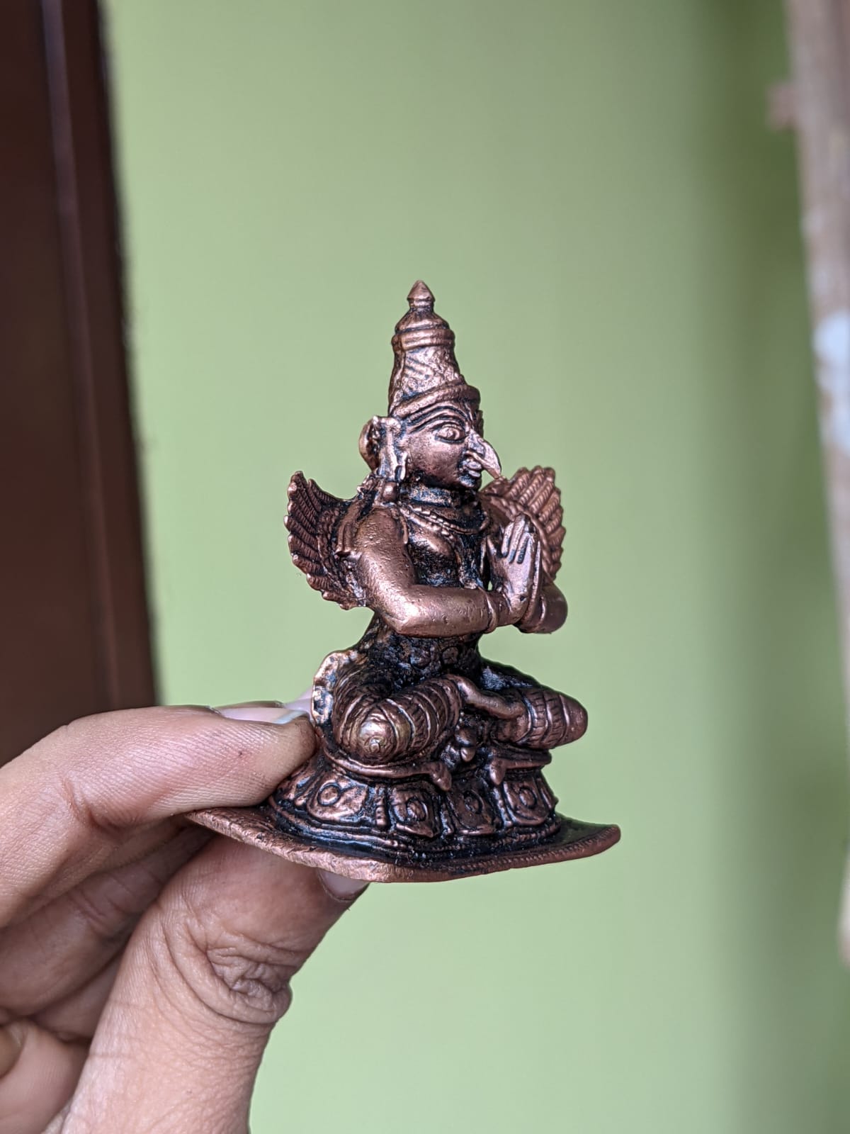 Small Size HanumanJi and Garuda pair Hand Casted in Copper