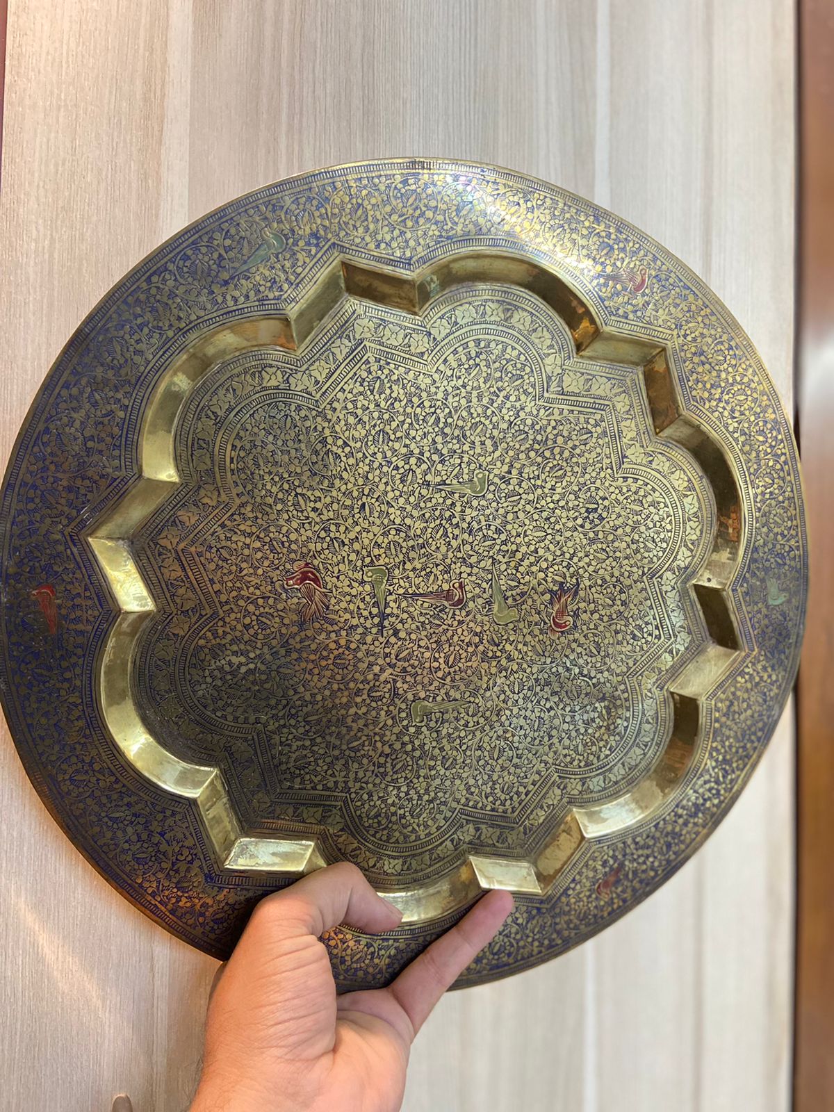 Meenakari Brass Plates 14" inches | Home Decor | Unique Art - KhatiJi