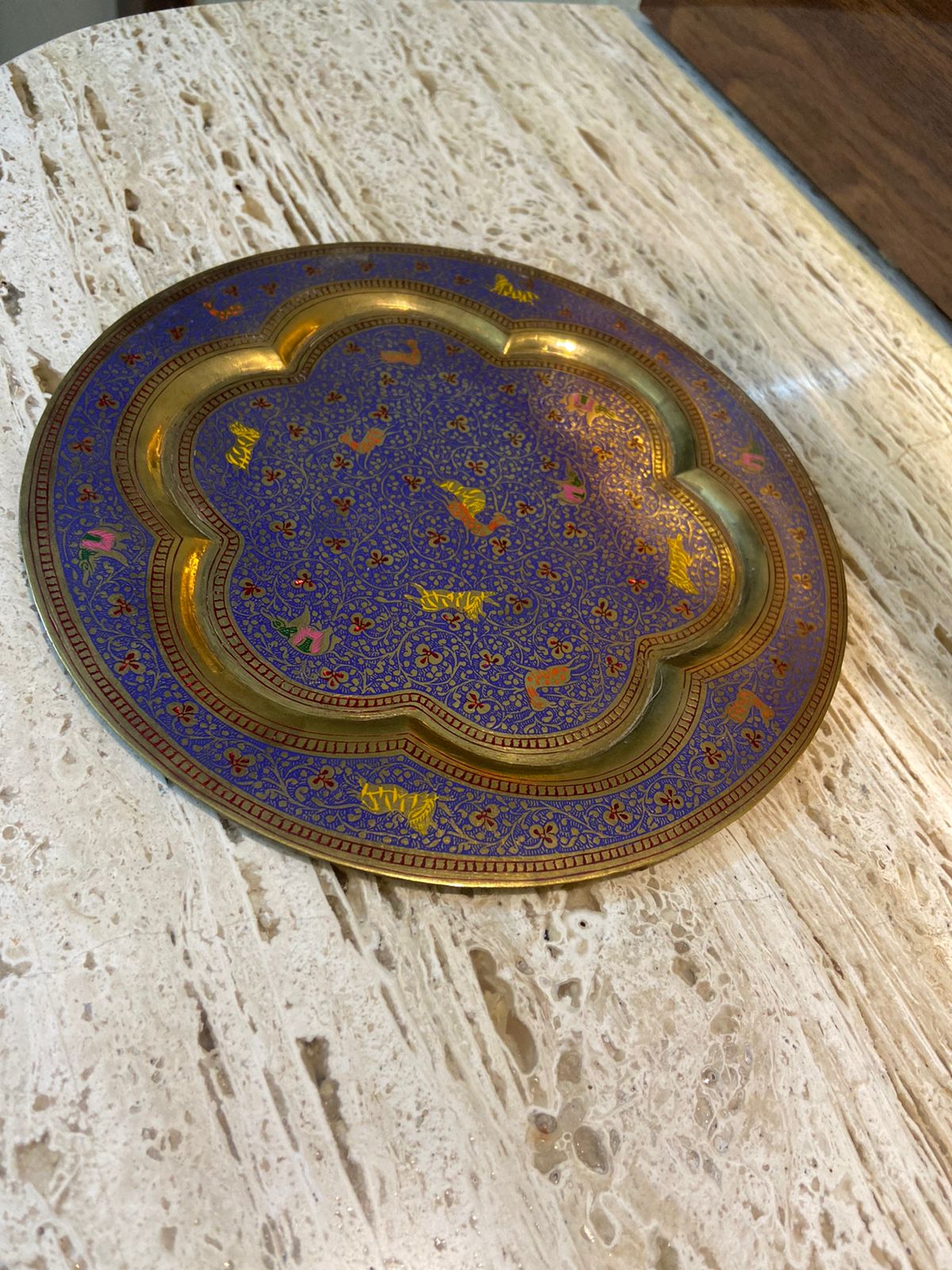 Meenakari Brass Plates 8" inches | Home Decor | Unique Art - KhatiJi