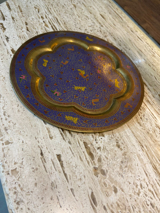 Meenakari Brass Plates 8" inches | Home Decor | Unique Art - KhatiJi