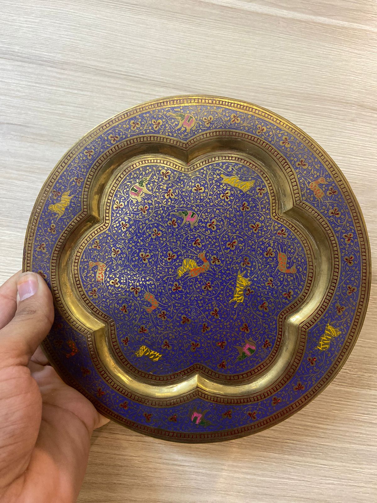 Meenakari Brass Plates 8" inches | Home Decor | Unique Art - KhatiJi