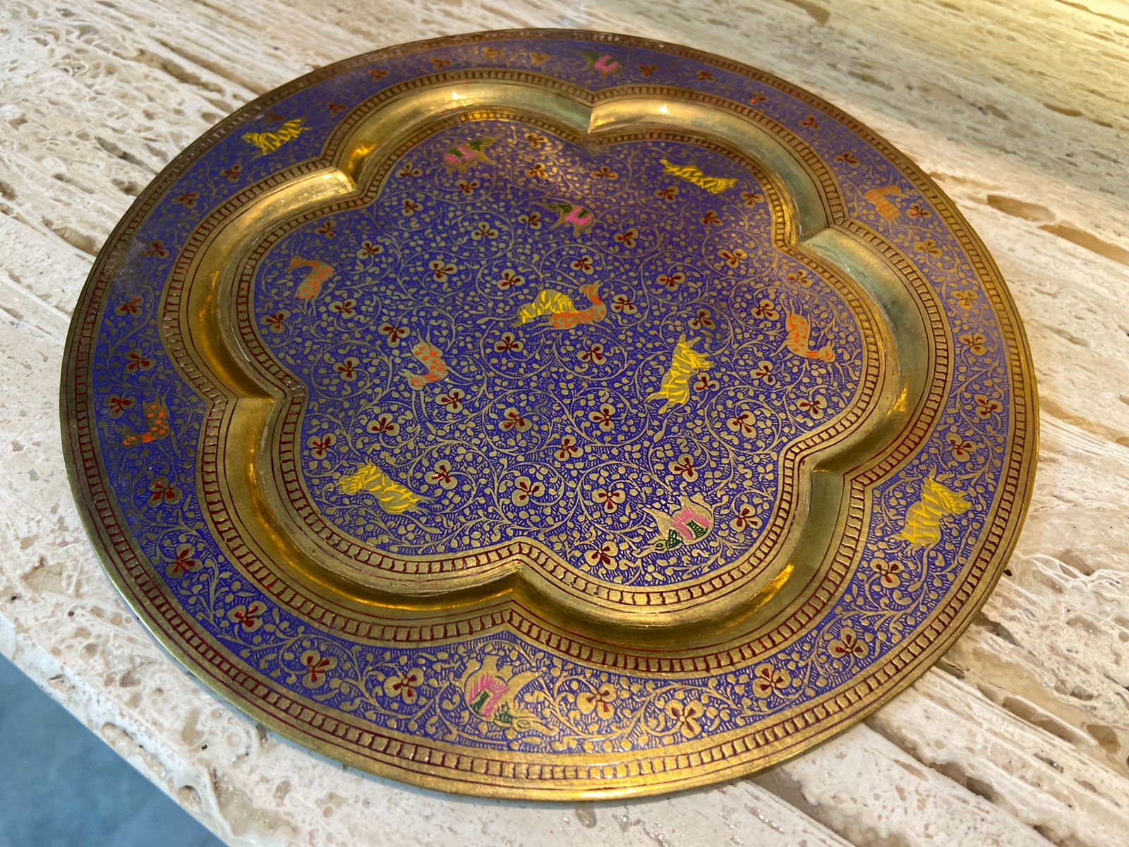Meenakari Brass Plates 8" inches | Home Decor | Unique Art - KhatiJi