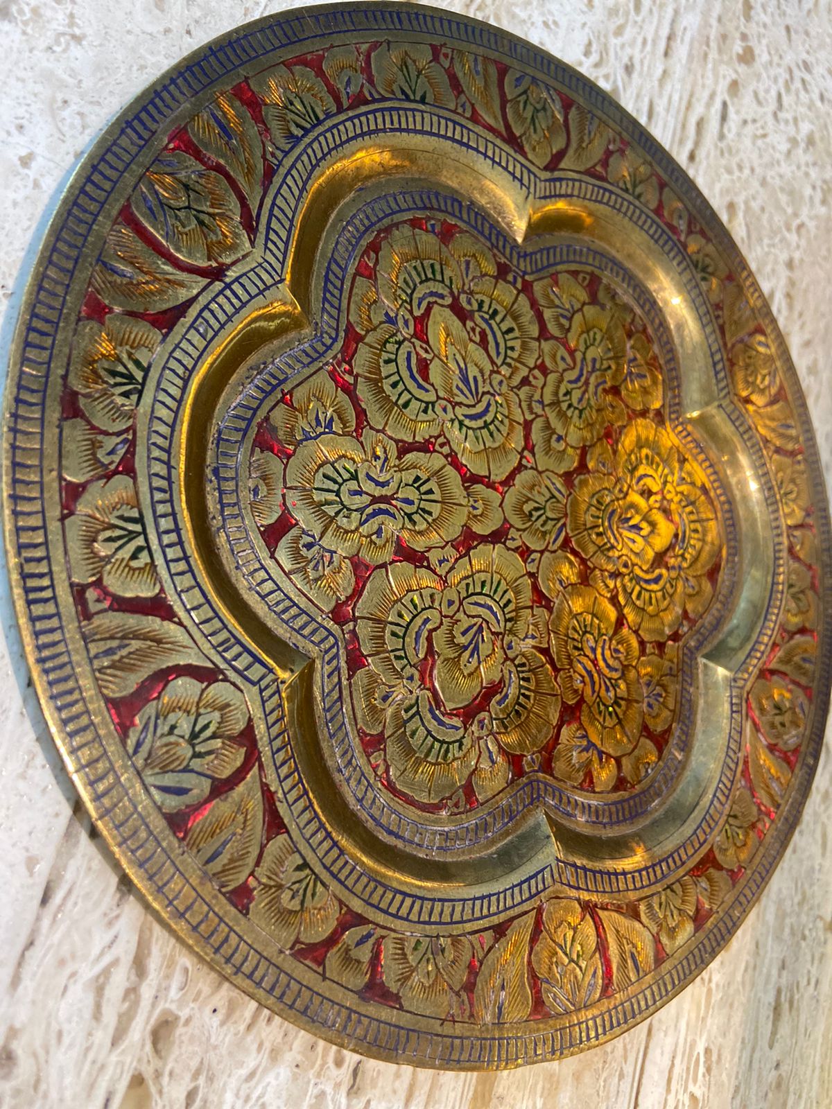Meenakari Brass Plates 8" inches | Home Decor | Unique Art - KhatiJi