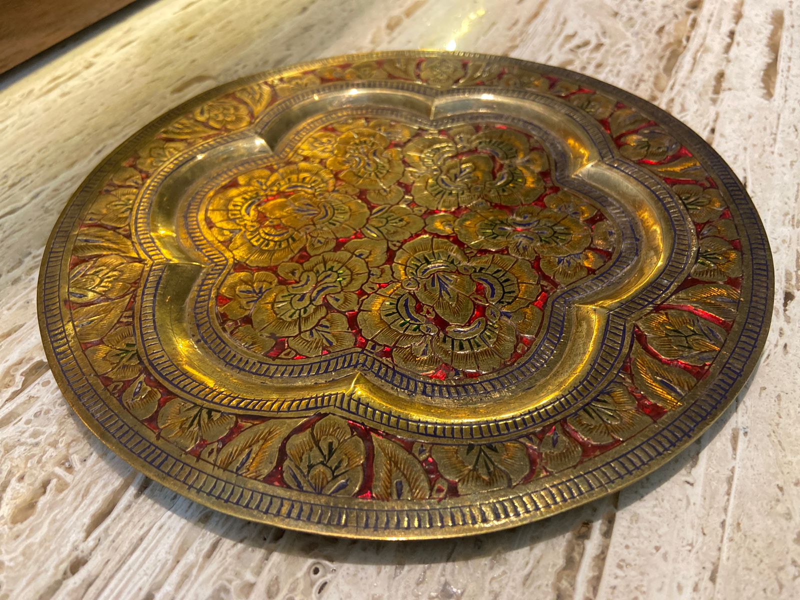 Meenakari Brass Plates 8" inches | Home Decor | Unique Art - KhatiJi