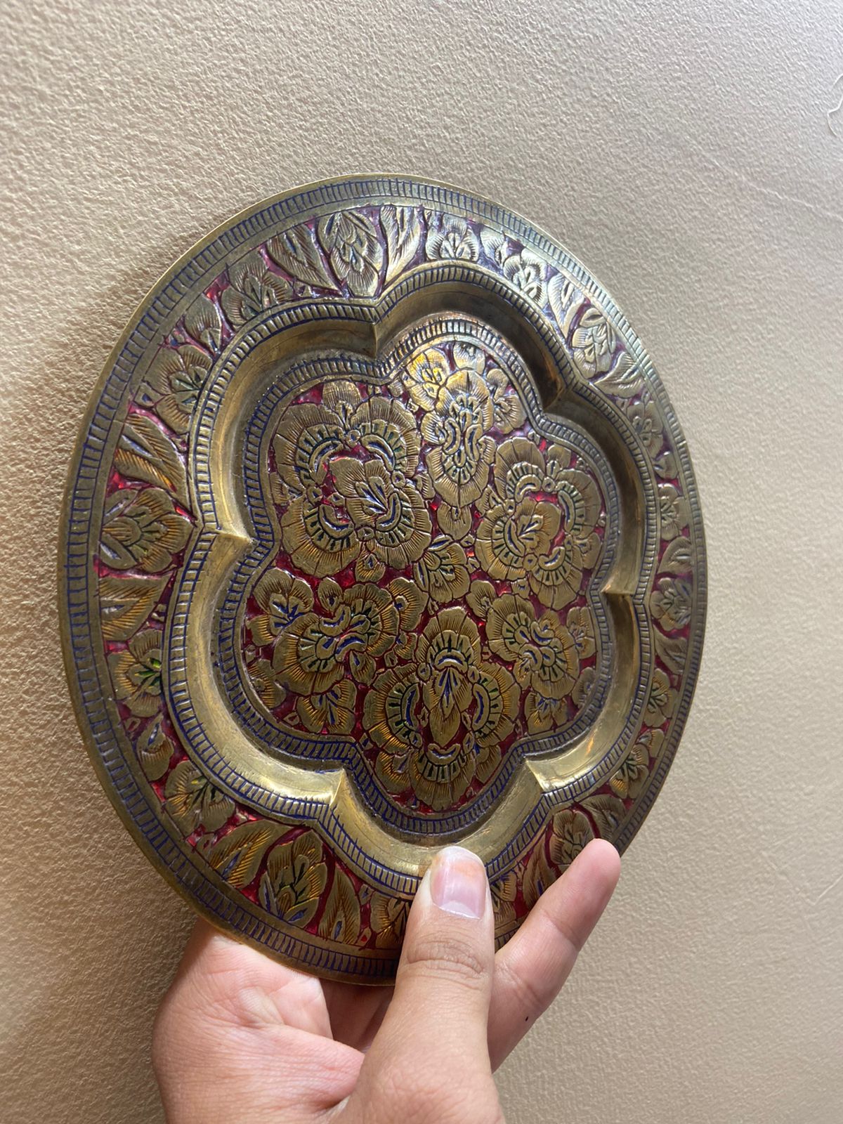 Meenakari Brass Plates 8" inches | Home Decor | Unique Art - KhatiJi