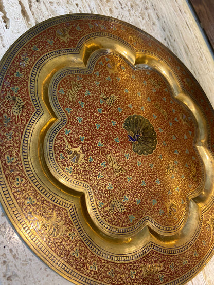 Meenakari Brass Plates 10" inches | Home Decor | Unique Art - KhatiJi