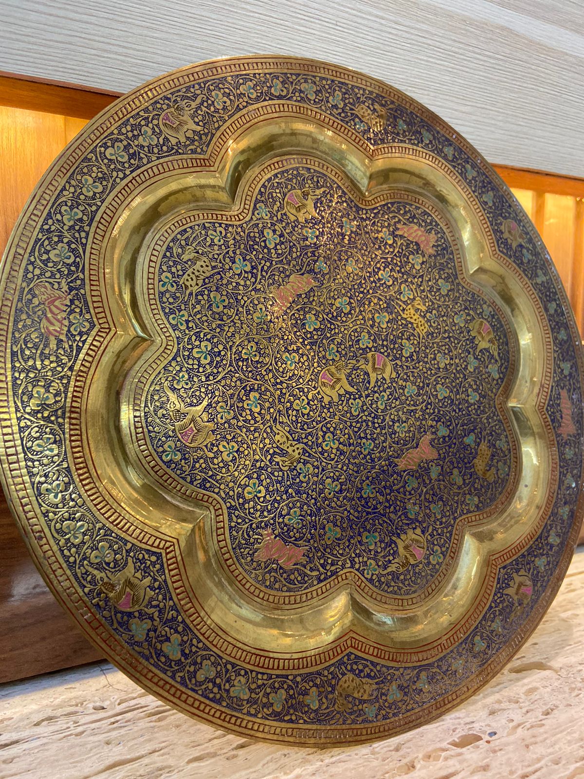Meenakari Brass Plates 10" inches | Home Decor | Unique Art - KhatiJi
