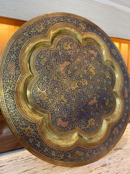 Meenakari Brass Plates 10" inches | Home Decor | Unique Art - KhatiJi