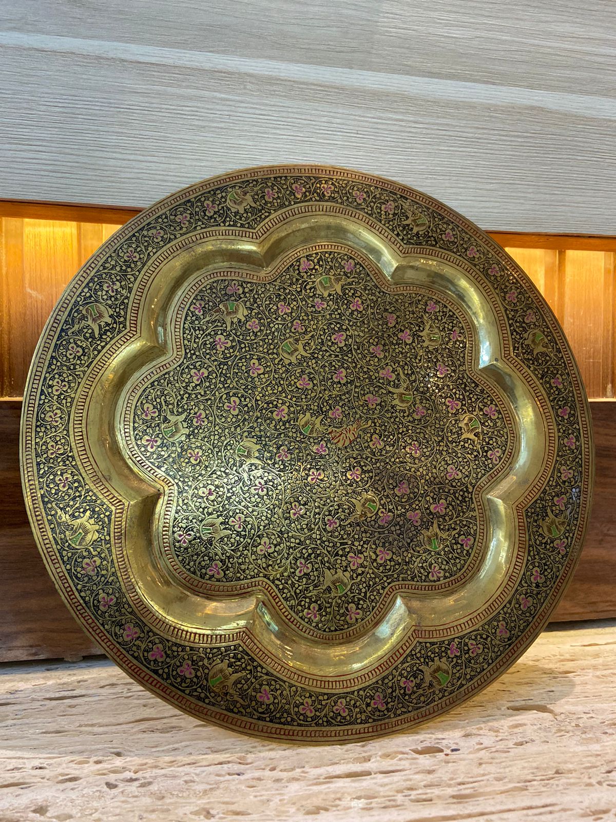 Meenakari Brass Plates 10" inches | Home Decor | Unique Art - KhatiJi