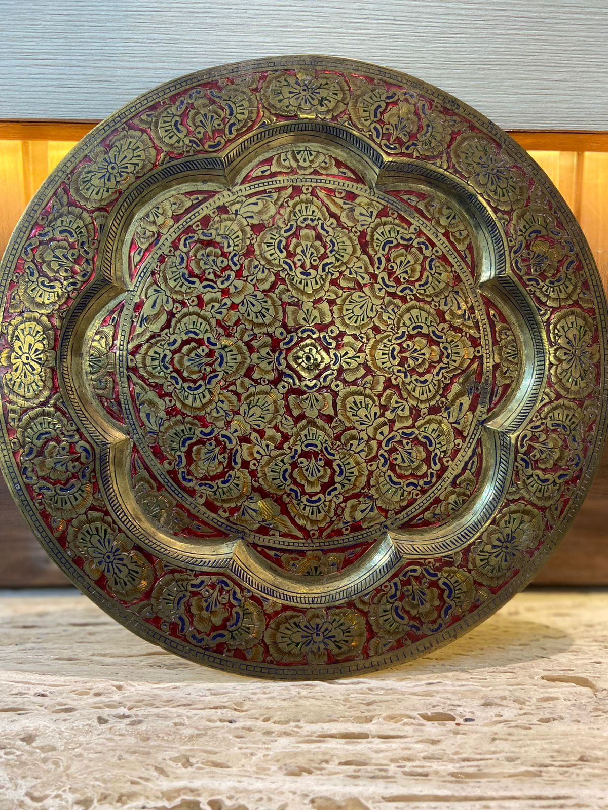 Meenakari Brass Plates 10" inches | Home Decor | Unique Art - KhatiJi