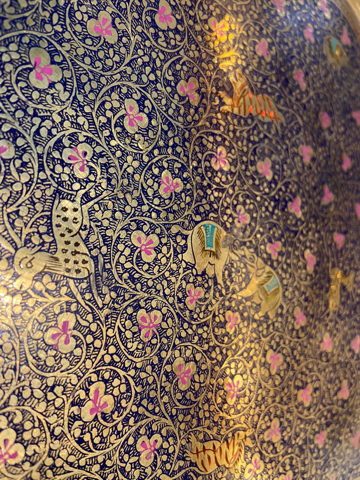 Meenakari Brass Plates 12" inches | Home Decor | Unique Art - KhatiJi